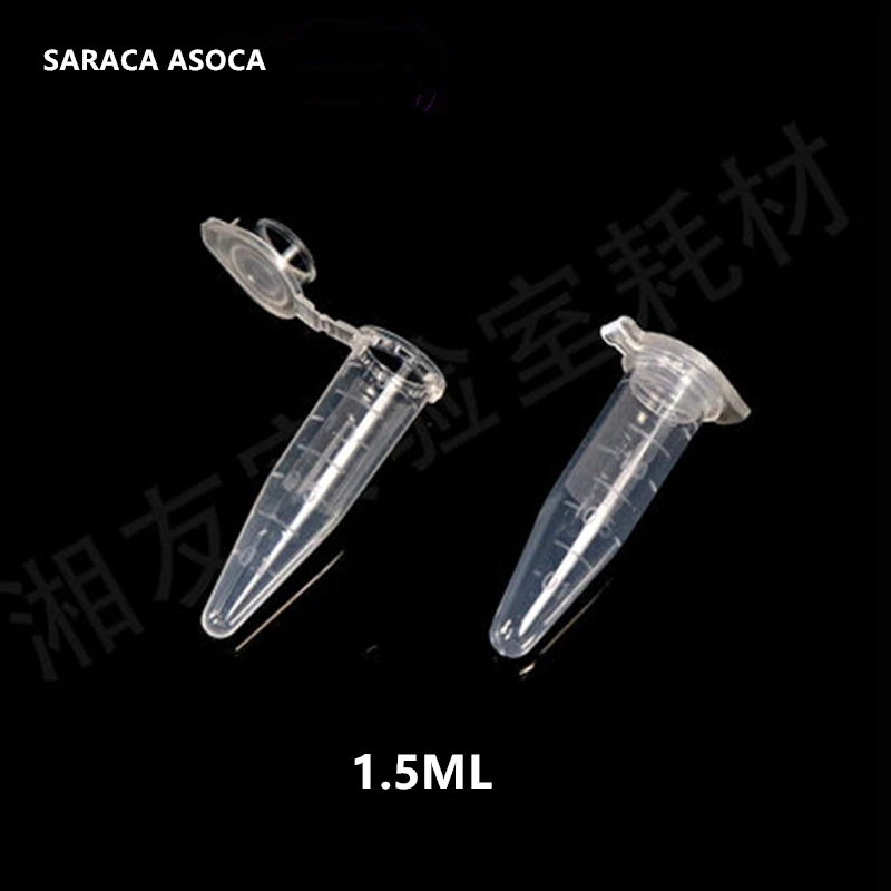 500PCS/LOT 1.5ML Sharp Bottom With Cap Centrifuge Tube Laboratory Plastic EP Tube With Scale  Refillable Bottles