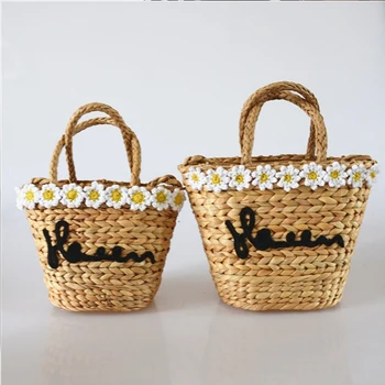 

Daisy Straw Woven Bags For Women 2020 Fashion Flowers Hand-woven Women Shoulder Crossbody Bag Beach Straw Lady Hand Bags Womens