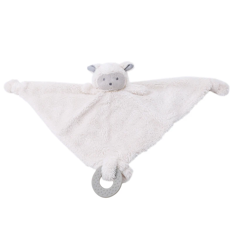 Милые игрушечные овцы, детское успокаивающее полотенце, одеяло для новорожденных, детское успокаивающее полотенце, обучающая плюшевая игрушка-погремушка с прорезывателем для зубов