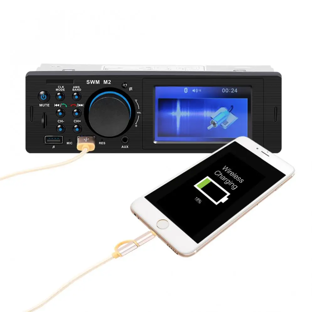 Универсальный Встроенный двойной USB Bluetooth многофункциональный автомобильный стерео радио FM Aux вход MP3 аудио плеер с быстрой зарядкой телефона