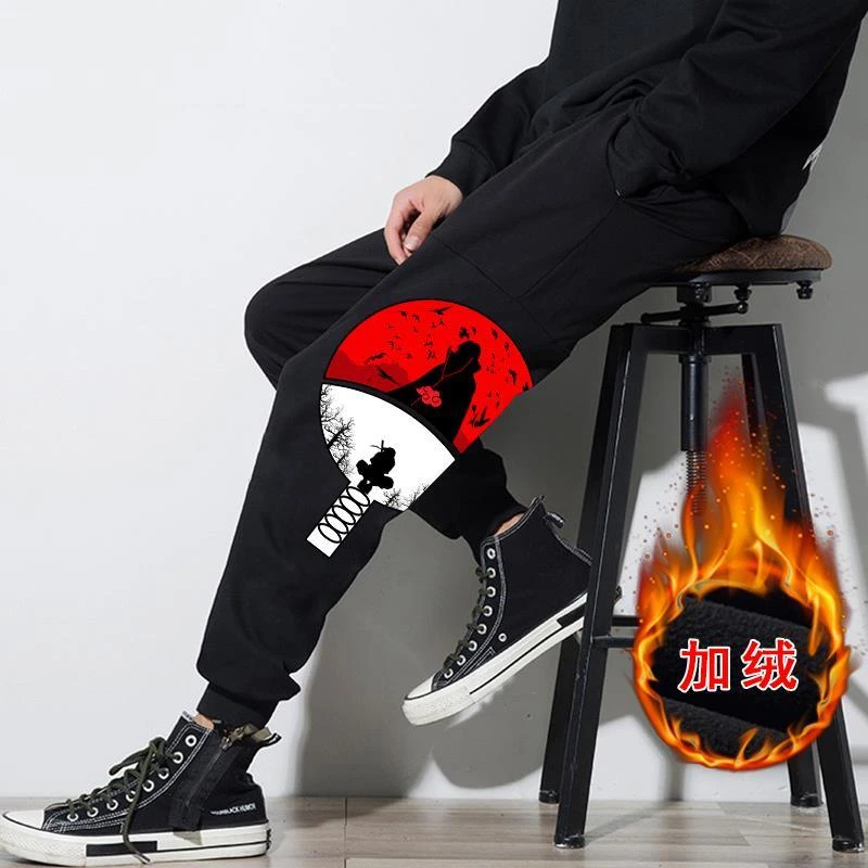 

2020 New Plus Velvet Pants Male Naruto Anime Style Surrounding Pants Kakashi Naruto Teen Small Feet Sports Pants All Matching