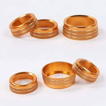 

3pcs A/C Radio Control Knob Trim Ring Orange Accessoires Parts Replacement