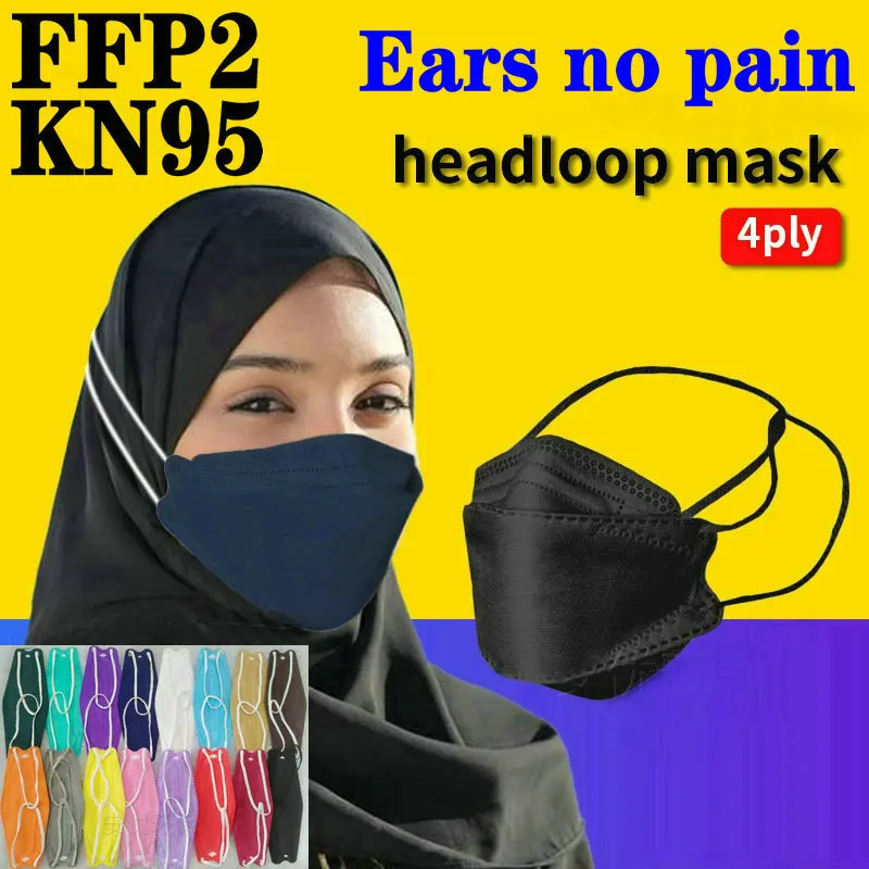 FFP2 KN95 маска на голову Mascarillas CE черная белая 4-слойная лицо фильтр Респиратор рот