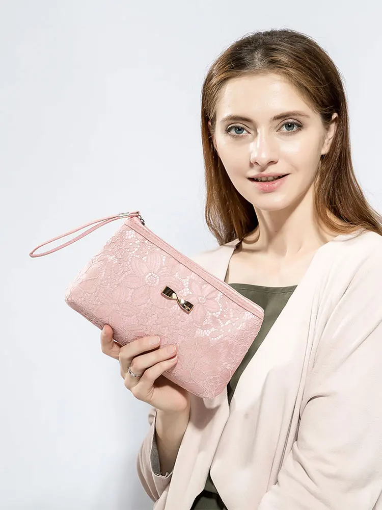 Girls Lace Design Cosmetic Bags Women Daily Use Makeup Bags For Girls Fashion BowKnot Female Zipper Women Cosmetics Bag 8011