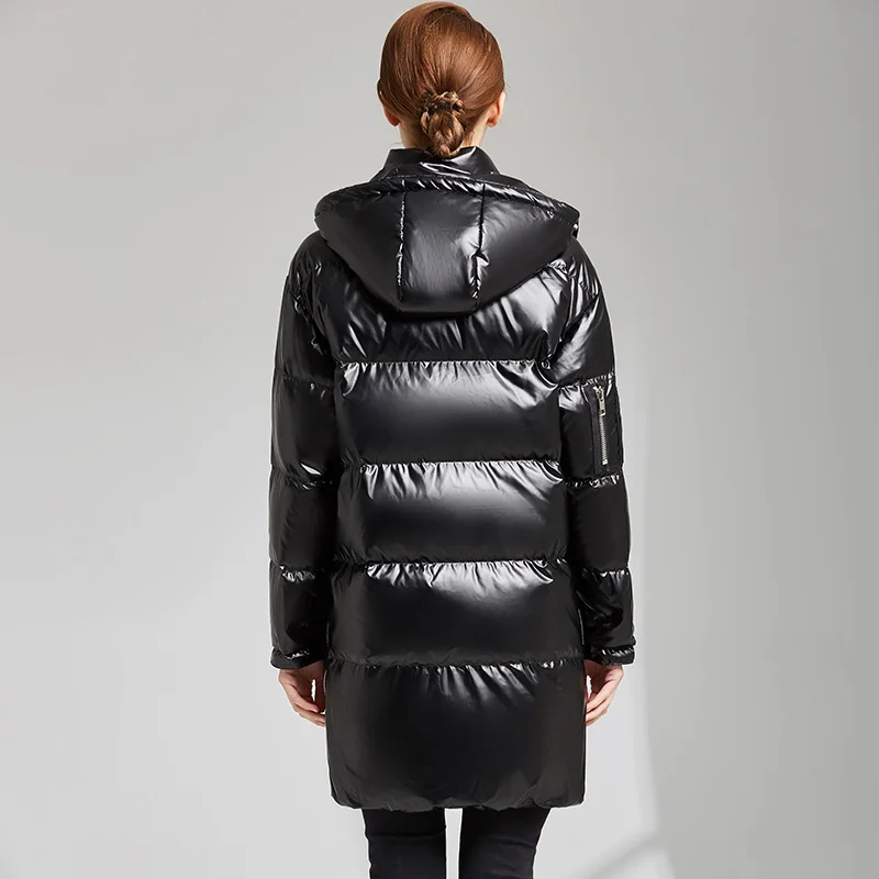 Длинное женское пуховое пальто куртки Новое поступление Мода