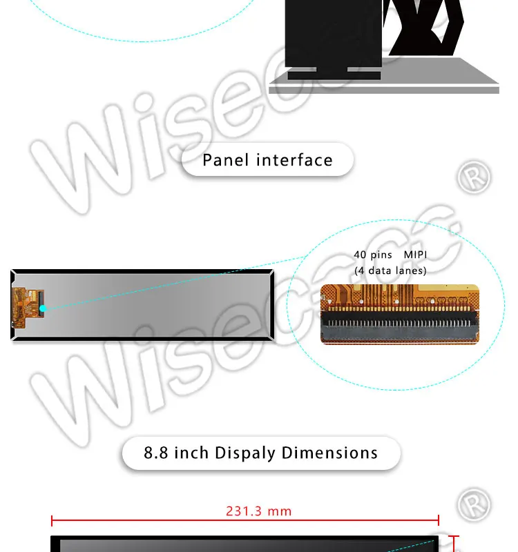 Wisecoco полка дисплей 8,8 дюймов 1920x480 растягивающийся Бар ЖК-экран HDMI дисплей с Android плата контроллера HSD088IPW1-A00