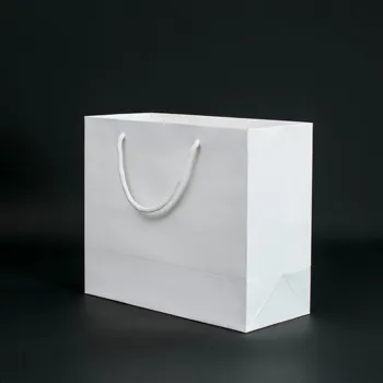 

40pcs/lot Wedding Birthday Party Gift Package Bag White Paper Gift Bag Cardboard Paper With Handle