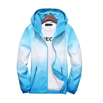 

men outdoor gradient clothes spring autumn men jacket couple models men women UV protection windproof jacket plus size S-5XL