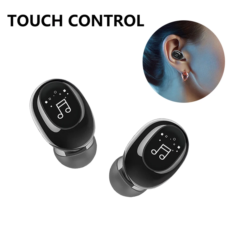 Mini auriculares inalámbricos intrauditivos con Bluetooth 2021, dispositivo de audio Invisible, estéreo, manos libres, TWS, con micrófono
