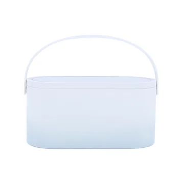 

Gradient Blue Travel Makeup Box Case with LED Lights Makeup Mirror Creative 2 in 1 Cosmetic Organizer Portable Makeup Tool Stora