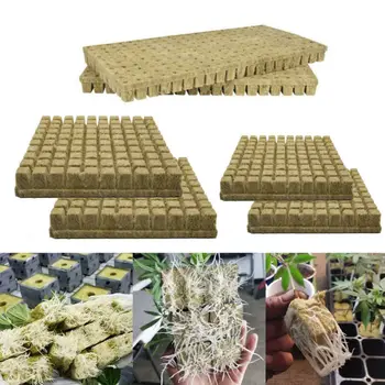 

49-98 Cubes Sheet Blocks Plug One Pack Grodan 1 Starter Plugs Cubes - rockwool hydroponic Propagation Cloning Seed Raising Tray