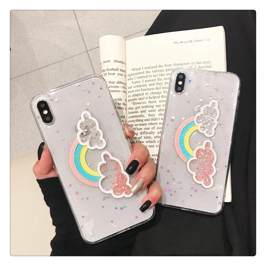 Красивый Радужный облачный прозрачный телефон, подходящий чехол для iPhone 6 6s 7 8 Plus X XS XR XSMAX тонкие и мягкие силиконовые противоударные чехлы