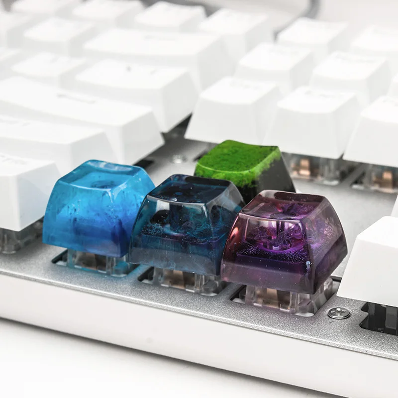 Feito à Mão Adequado para Cereja Personalizado Resina Keycaps Teclado Mecânico Backlit Presente Selva Aquática mx 1pc - Imagem 5