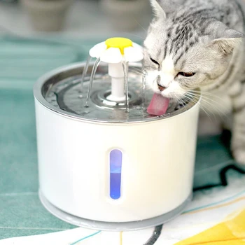 

2.4L Cat Automatic Feeder Drink Filter Automatic Cat Water Fountain For Pets Water Dispenser Spring Drinking Bowl Mute With Led