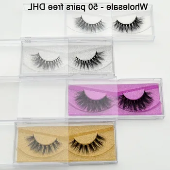

Free DHL 50 pairs 3D Mink Lashes Wholesale 100% Real Mink Handmade Mink Collection Eyelashes 32 Styles Glitter Packaging