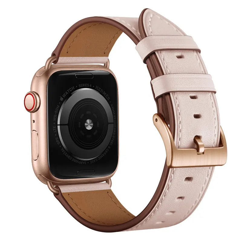 Ремешки для наручных часов для Apple Watch, 44 мм, 40 мм, серия 5/4, натуральная кожа, браслет для iWatch, ремешок 42 мм, 38 мм, серия 3/2/1