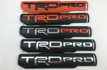

2pcs New Car Styling Silver Black Red ABS Plastic Fender Side Sticker Badge Emblem Fit For Tundra TRD OFF ROAD SPORT BRO PRO