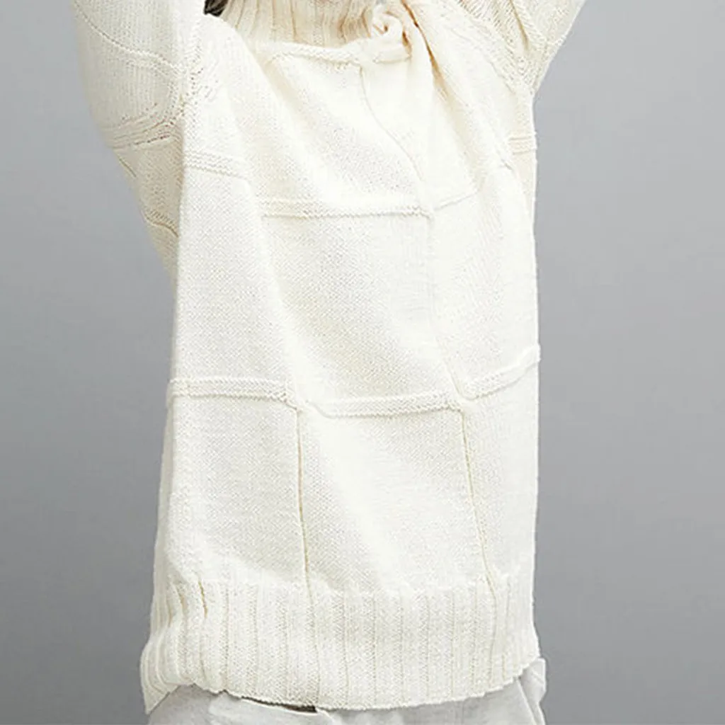 SAGACE, зимний женский свитер, однотонный, белый, вязаный свитер, топы, блуза, высокое качество, для девушек, длинный рукав, пэчворк, свитер, топы