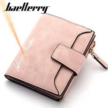 Portafogli da donna alla moda con incisione di nome gratuito Nuovi portafogli piccoli Portafoglio porta carte di qualità in pelle PU con cerniera