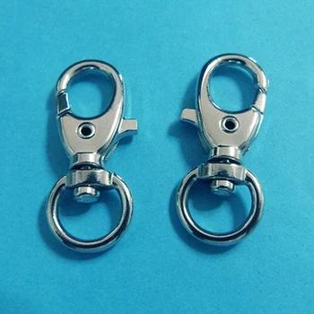 

1000pcs -- 4.0cm Hot Sale High Quality Zinc Alloy Carabiner Swivel Clasps For Key Ring & Key Chain Rhodium Plated Tone