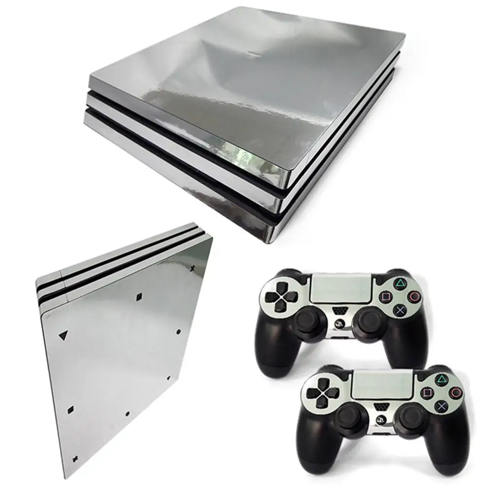 Металл Матовый Золотой PS4 Pro стикер Play station 4 кожи наклейки для playstation 4 PS4 Pro консоли и контроллер Скины Виниловые - Цвет: Синий