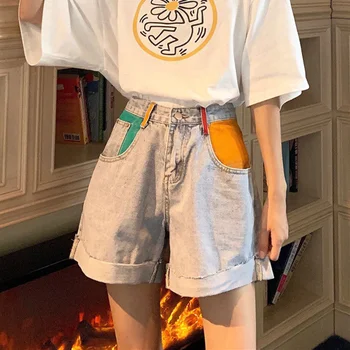 

Jean Shorts Women Summer High Waist Casual Short Pants New 2020 Korean Style Vintage All-match Ladies Denim Shorts P623