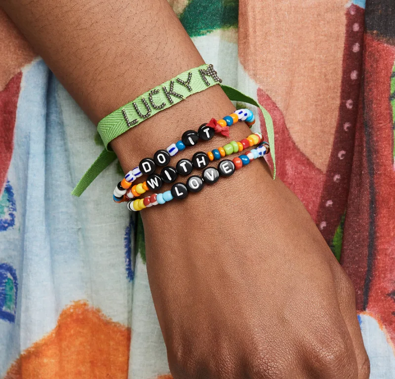 

3 multi layers Language Letter do it with Colorful Beading Handmade Strand Bracelet Acrylic Women Bracelets & Bangles Pulserias