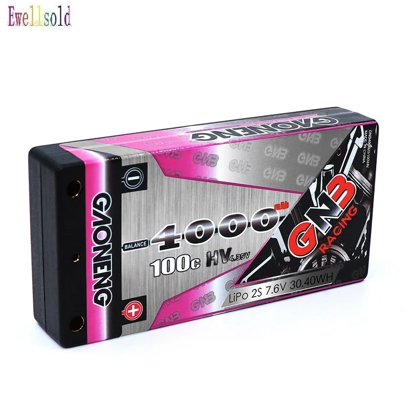 Ewellsold 7 6 V 4000 mAh 2S 100C/200C низкопрофильный Hardcase Super SHORTY HV LiPo Battery pack 4 0mm Deans Plug v mah|Детали
