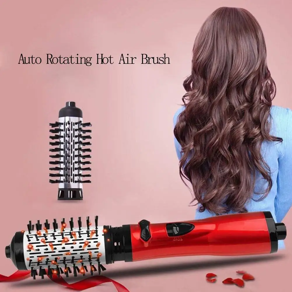 

2019 Newest Electric Hair Dryer Brush 2 In 1 Hair Straightener Roller Curling Rod Rotating Iron Brush One Step Hair Curler Brush