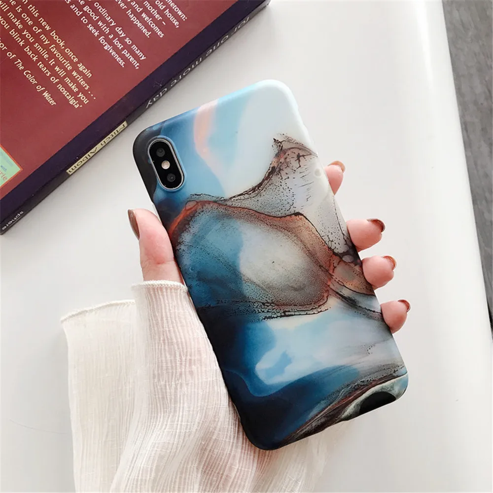 Чехлы для телефонов Lovebay с мраморным узором для iphone 11 Pro X XS XR Max, мягкая IMD матовая мраморная задняя крышка d для iphone 8 7 6 6S Plus