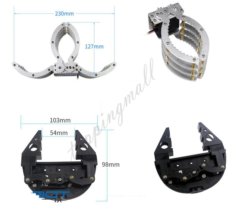 New 103mm ABS Robot Claw Arm Paw Gripper Clamp For Arduino 