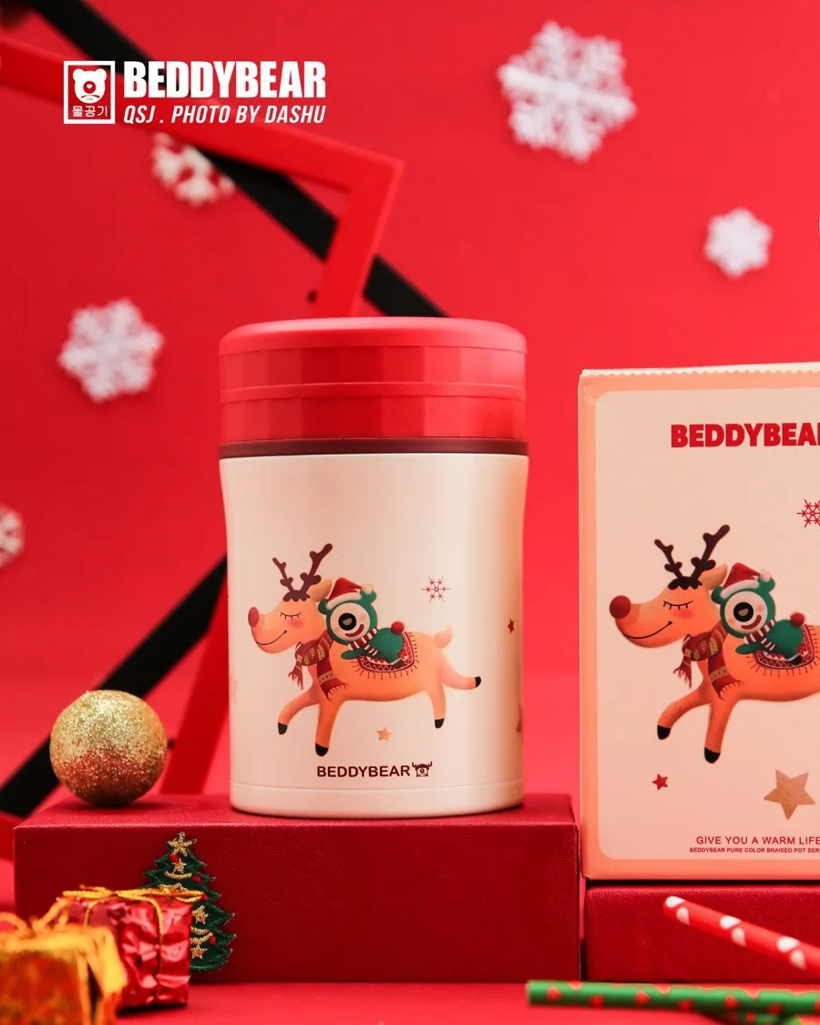 

2018 Limited Edition Christmas Insulated Cup Vacuum Stew Pot Collection BEDDYBEAR Christmas Gift Free Customizable Lettering