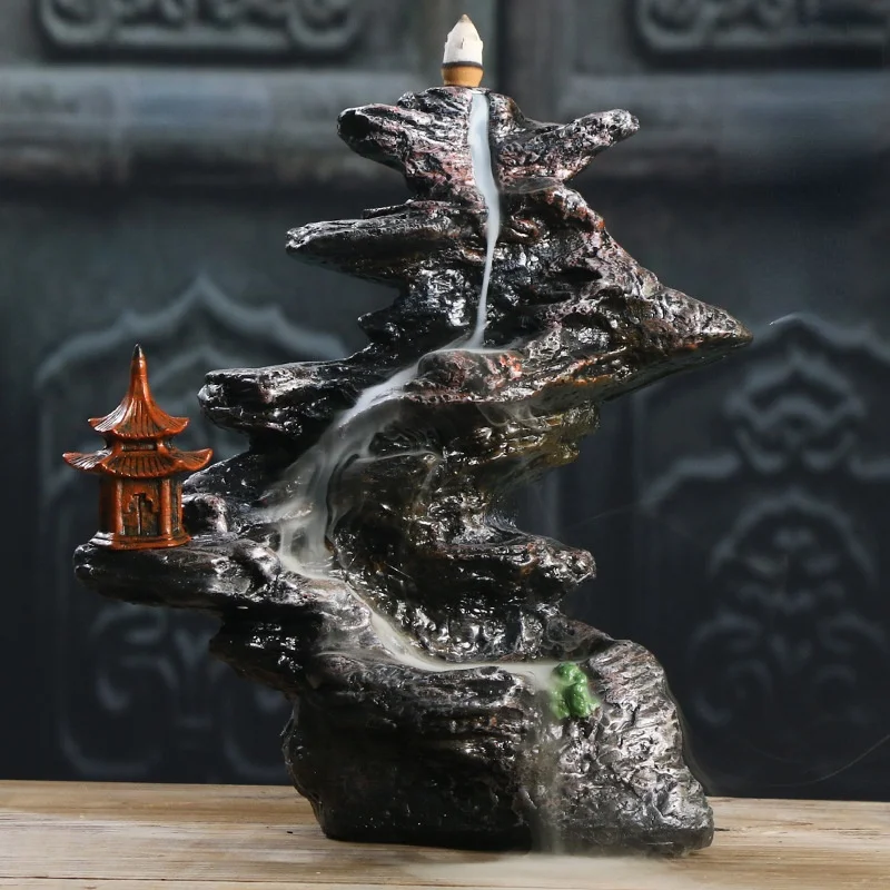 

Smoke Backflow Aromatherapy Furnace Resin Handicraft Ornaments Creative High Mountain and Flowing Water Sandalwood Backflow