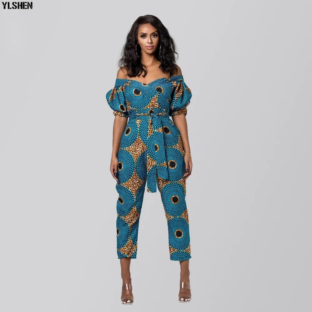 Dashiki African Clothes for Women Traditional Print  Jumpsuit Dresses Basin Riche Clothing Vetement Robe Africaine Femme 2019 39