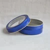 200 X 2oz Round Tins Screw Lids Tin Cans with Clear Window 60ml Blue Metal Spice Containers Aluminum Box DIY Travel Storage Jars 4