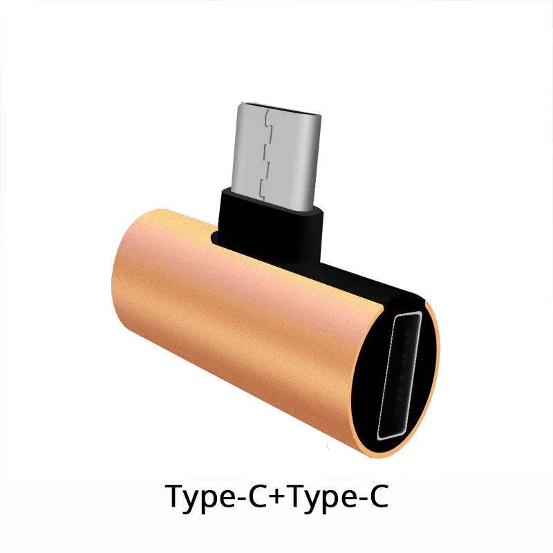 Type-c адаптер для наушников 2 в 1 аудио 3,5 мм разъем адаптер конвертер указанная модель huawei xiaomi игровая гарнитура - Цвет: C Gold