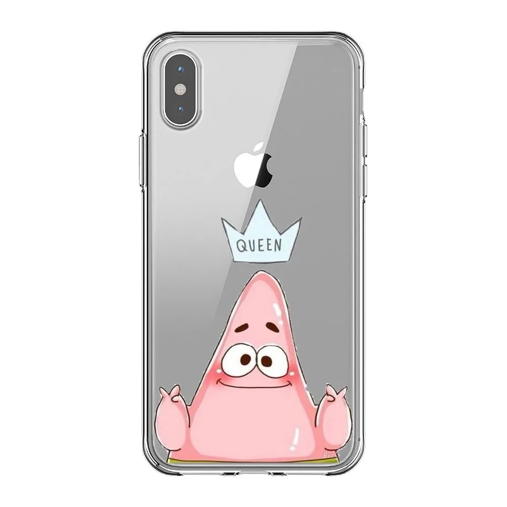 Fashion funny SpongeBob SquarePants and Patrick Soft Silicone TPU Phone Cases Cover For iPhone 5S SE 6 6SPlus 7 8Plus X10 XS MAX