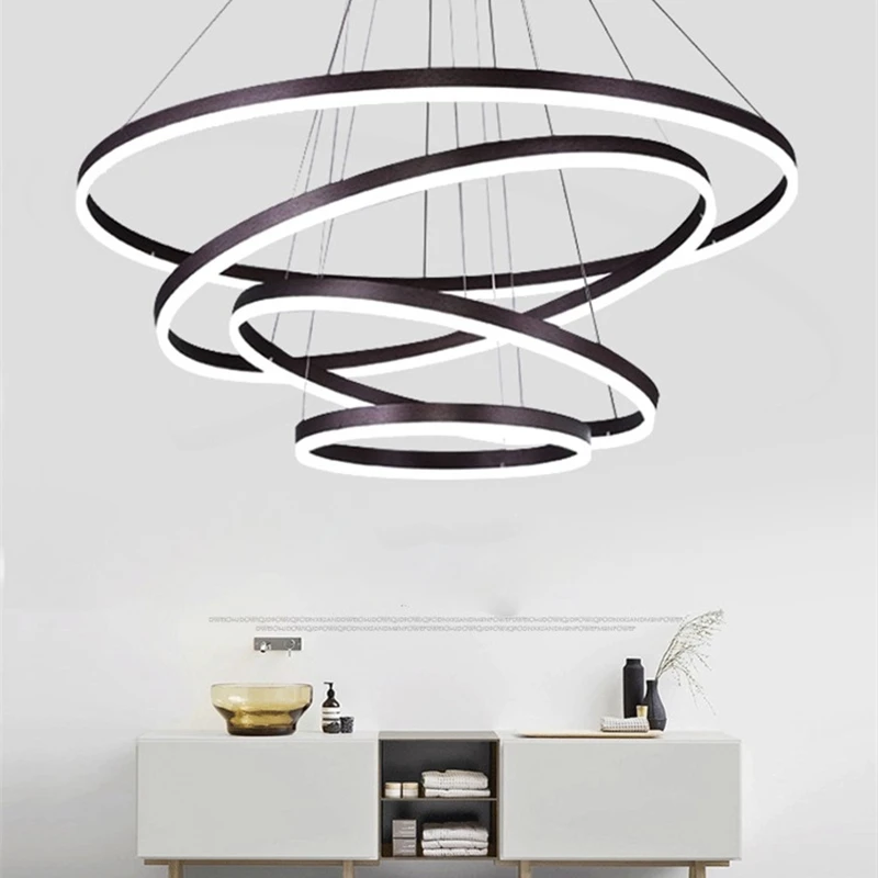 

LED Chandelier Lighting Kitchen Hanging Lamp Modern Ceiling Ring Light Fixture Restaurant Living Room Decor Chandelier Lights