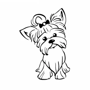 

Yorkshire Terrier Pup Doggy Yorkie Decal Car Sticker Cute Fun Dog Car Window Vinyl Black/white,17cm*12cm