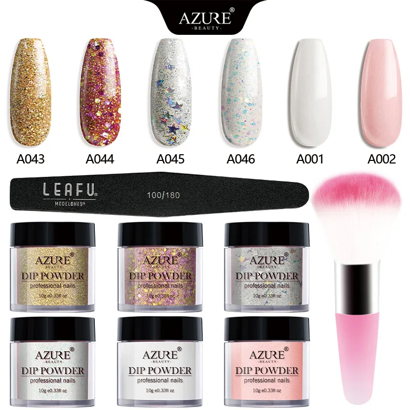 7 Azure beauty, 8 шт./лот, сверкающая пудра, пигмент для ногтей, Пылезащитный Набор, блестящий блеск, пудра, натуральный сухой порошок для ногтей, набор - Цвет: 7