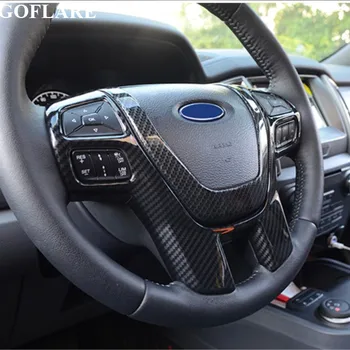 

steering wheel speaker button frame trim cover decorative sticker for Ford Ranger Everest Endeavour 2015 2017-2019 accessories