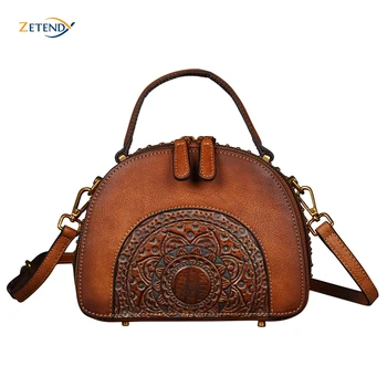 

Genuine Leather Bag Women Handbags Vintage Manual Paint Crossbody Bags Handbags High Quality Cow Leather Shoulder Messenger Bags