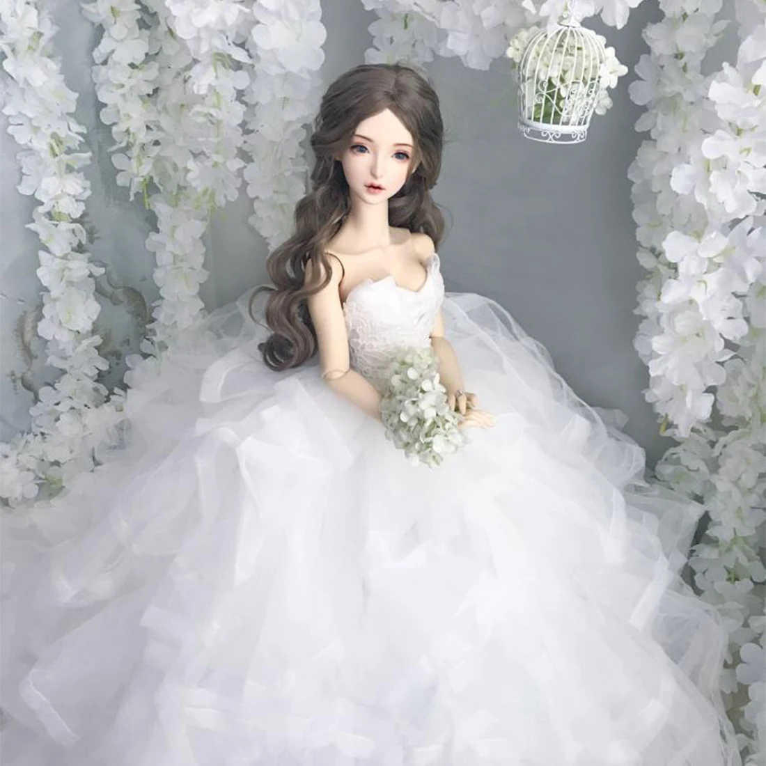 

modikerbjd Multilayer Stereo Wedding Dress Clothes Set for 1/4 1/3 BJD Dolls - No Doll