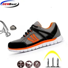 Aramid Мужская дышащая Рабочая защитная обувь со стальным носком мужские уличные противоскользящие стальные высококачественные строительные защитные сапоги