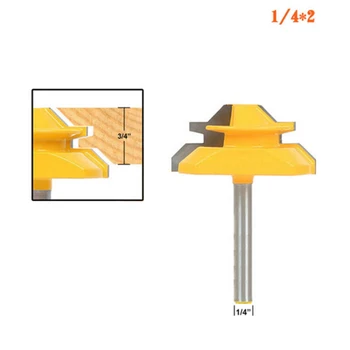 

3pcs Router Bits 1/4in Shank Carbide Alloy Miter Trimmer Milling Cutter