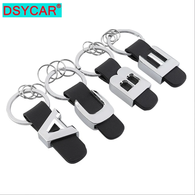 DSYCAR 3D Auto Schlüssel Kette Metall Brief Lederband keychain Für