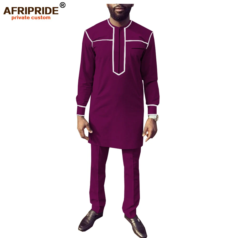 Low Price African Men Clothing Set Dashiki Shirts and Ankara Pants Tracksuit Casual Tribal Attire Blouse Coats AFRIPRIDE A1916068B