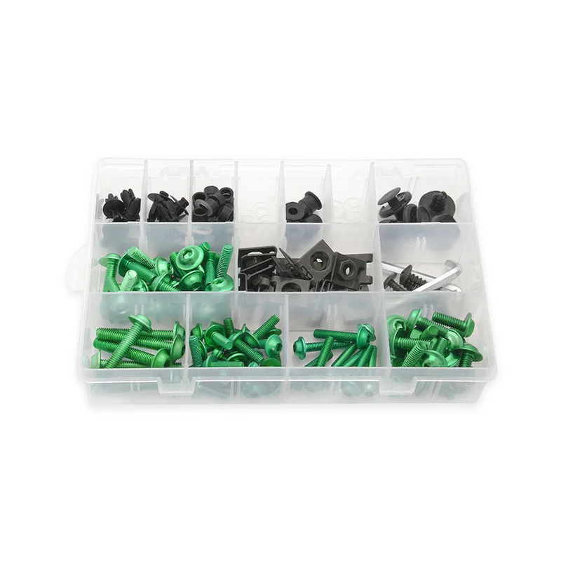 

177PCS / 1Set CNC Alloy M6 M5 Fairing Bolts Kit Bodywork Screws Nut For Car Motorcycle Fastener Metal Clips Box accessories