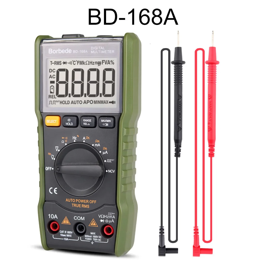BD-168A Borbede Цифровой мультиметр DC AC Сопротивление емкости квадратной волны выход/температура тестер 6000 кол-во - Цвет: BD-168A