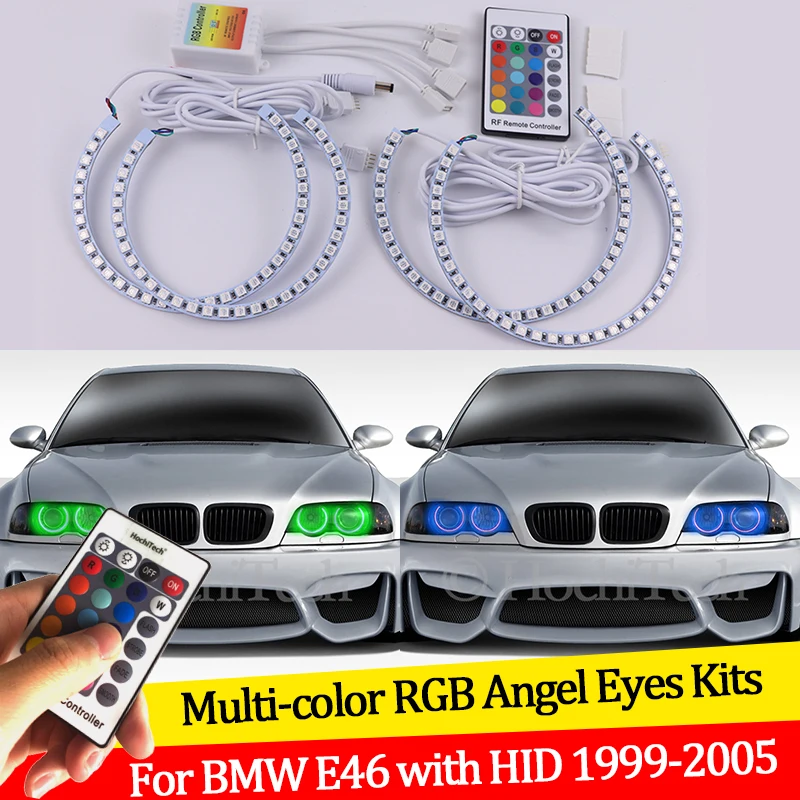 Для BMW E46 325i 325xi 330i 330xi с HID фары 1999-2005 16 видов цветов RGB Ангельские глазки